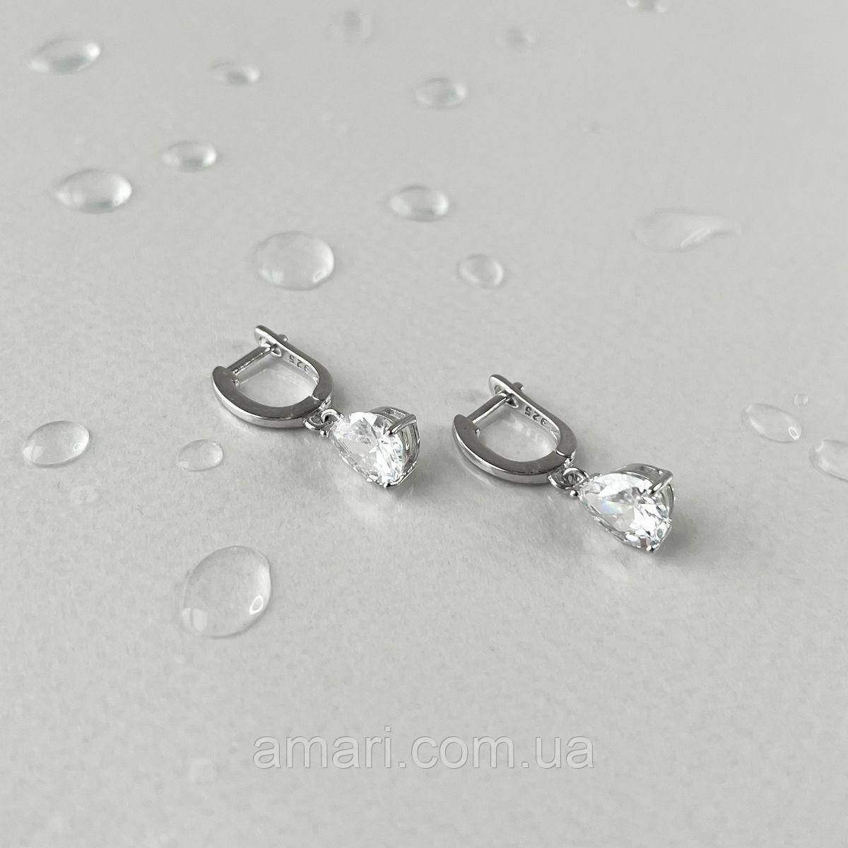 Срібні сережки Komilfo з фіанітами (2138730), фото 1