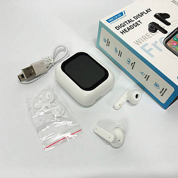 Навушники бездротові LX-10 TWS Earbuds з LED дисплеєм, Bluetooth гарнітури, Вакуумні навушники. Колір: білий
