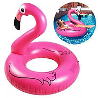 Надувний круг "Рожевий Фламінго" 120 см | Круг для плавання в басейні та на морі