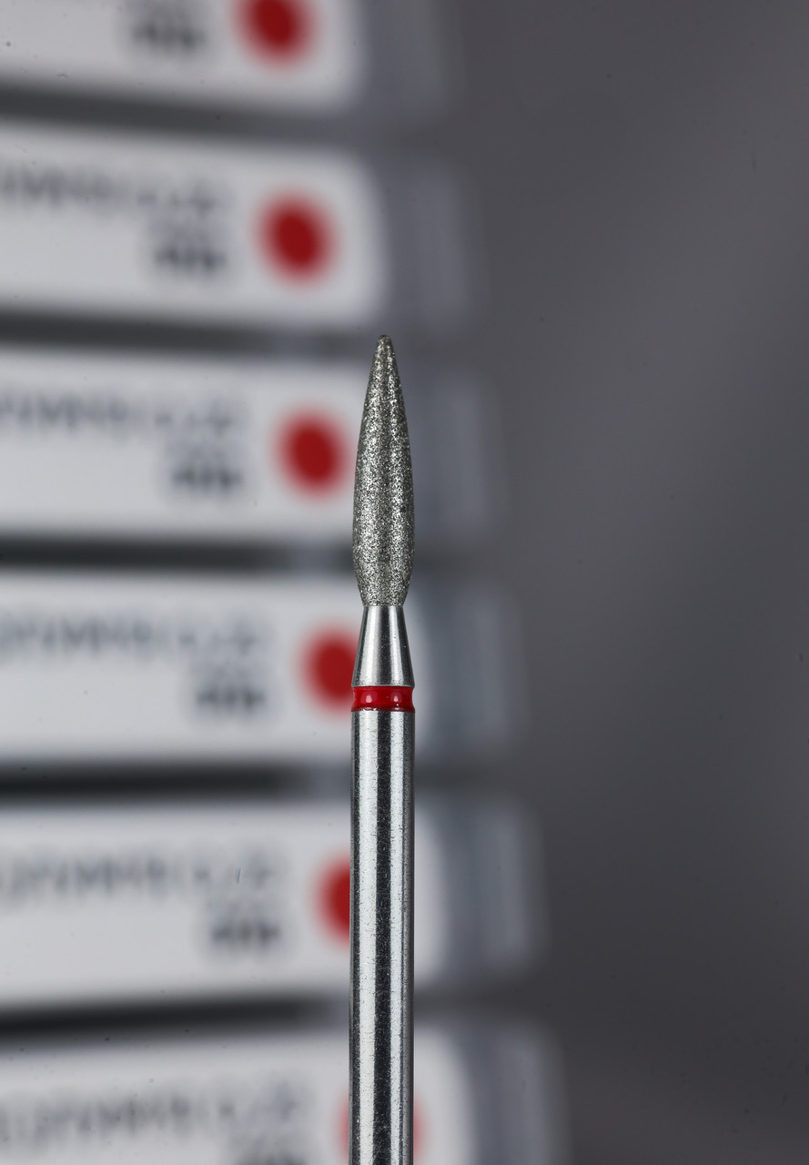 Фреза алмазна "Полум'я" подовжене Saga Professional d 0,23 мм червона насічка