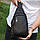 Сумка слінг чоловіча через плече 19х31х7, нагрудна сумочка рюкзак з натуральної шкіри TIDING BAG 32545 чорна, фото 2
