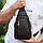 Сумка слінг чоловіча через плече 19х31х7, нагрудна сумочка рюкзак з натуральної шкіри TIDING BAG 32545 чорна, фото 9