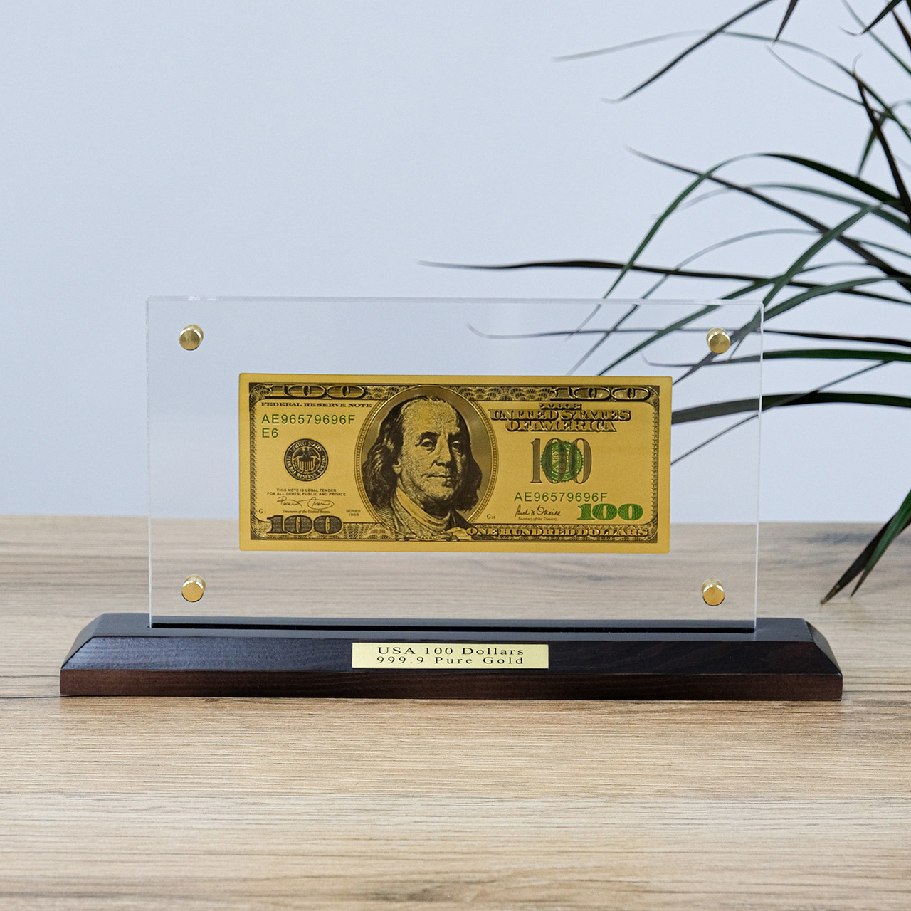 Індивідуальна банкнота 100 USD (долар) із золотим напиленням 28*14*6 см – чудовий сувенір або бізнес-подарунок Гранд Презент