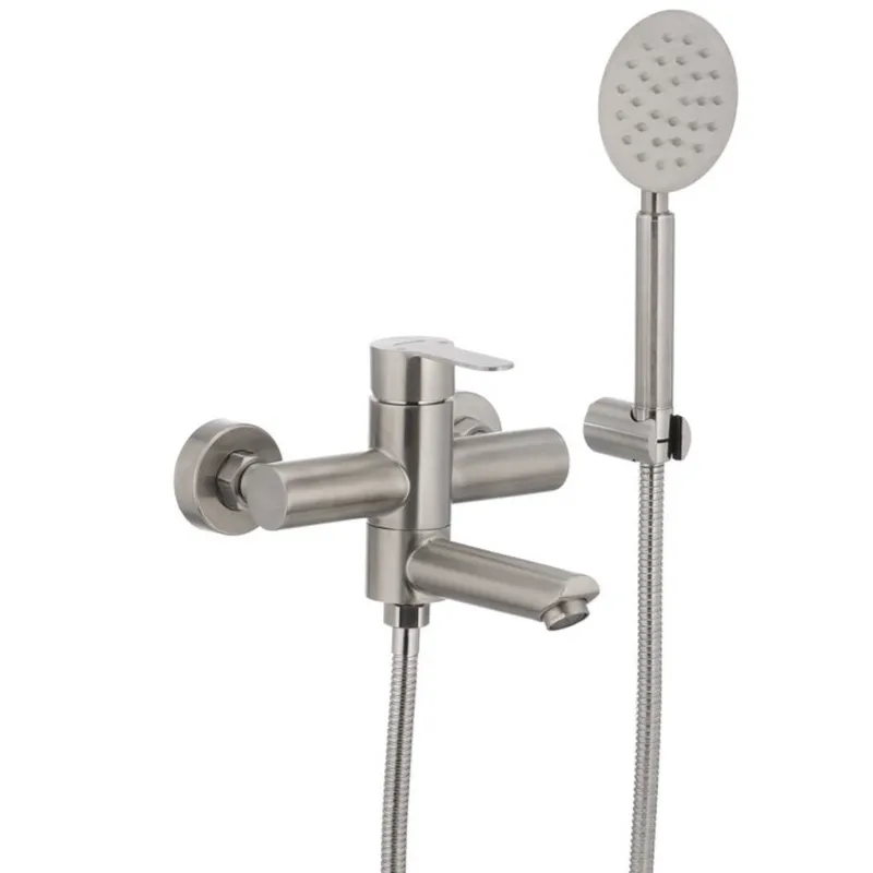 Змішувач для ванни Mixxus DAX-009 (SS2803), нержавіюча сталь, одноважільний, з литим виливом, для настінного монтажу