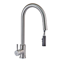 Змішувач для кухні з висувною лійкою (прихованою) Mixxus LUX-014 Hidden (нерж. сталь) (MI6231) — одноважільний змішувач