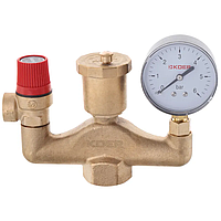 Група безпеки Koer KR.105P – 1", для систем опалення, латунний корпус (KR2675)
