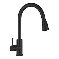 Змішувач для кухні Mixxus SUS-014-B Black з висувною лійкою (MI5862)