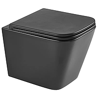 Унітаз підвісний Mixxus Premium QUADRO-0301-T3 BLACK 490х340х360mm, система змиву TORNADO 3.0