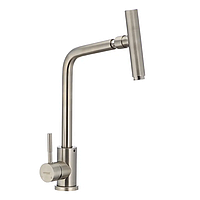 Кухонний змішувач з поворотним аератором MIXXUS SUS 017 (SS0009), високий, одноважільний,