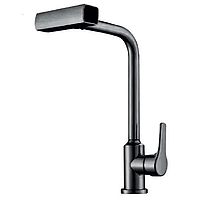 Змішувач для кухні Champion MOZ-014 GRAPHITE з висувною лійкою 4 режими з нержавіючої сталі (CH6517) — одноважільний змішувач