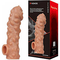 K45209 Насадка на пеніс з отвором для мошонки Kokos 16,5 см. CS 003-L
