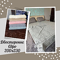 Двустороннее меховое покрывало шиншилла из искусственного меха Очень красивый мягкий плед евро размера