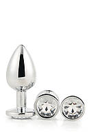 Набір анальних пробок Dream Toys GLEAMING LOVE SILVER PLUG SET