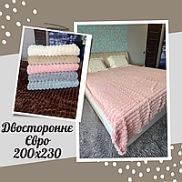 Двустороннее меховое покрывало шиншилла из искусственного меха Очень красивый мягкий плед евро размера