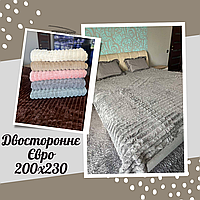 Двустороннее меховое покрывало шиншилла из искусственного меха Очень красивый мягкий плед евро размера