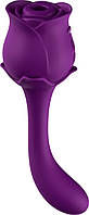 Подвійний вібратор з вакуумною стимуляцією Stymulator- ROSE S-E05 purple
