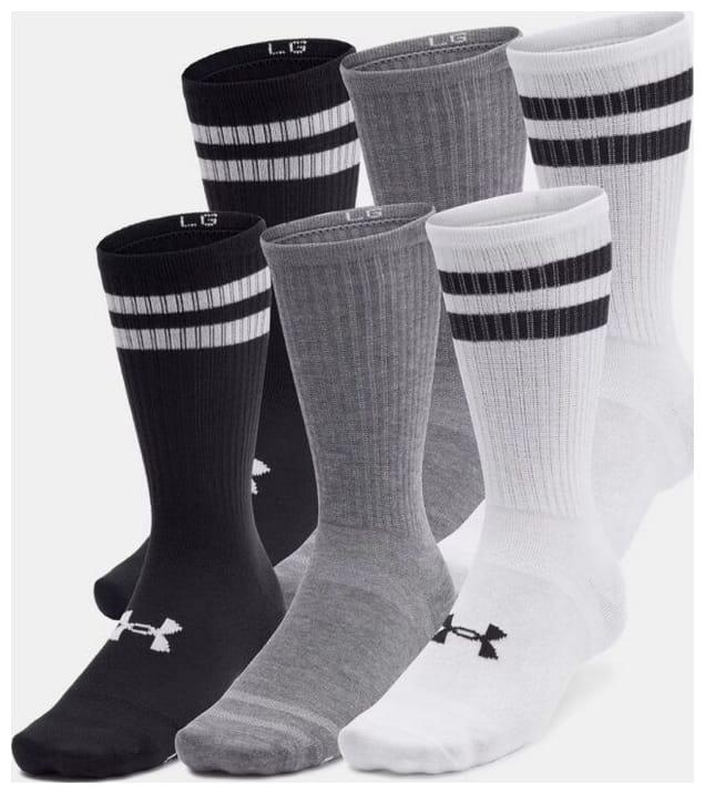 Шкарпетки UA Essential 6pk Crew чорний, білий, сірий Уні XL