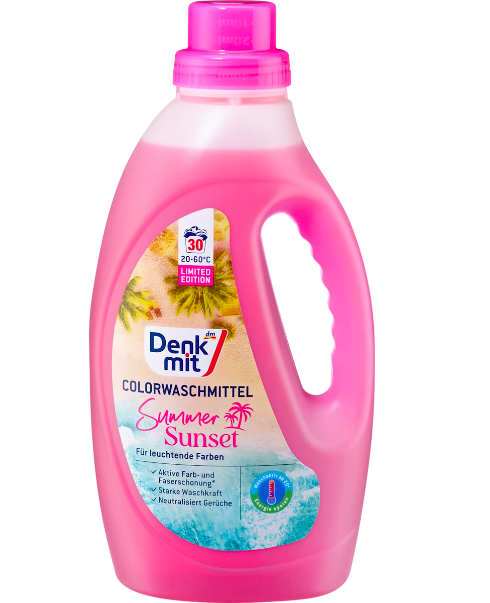 Гель для прання кольорової білизни Denkmit  Summer Sunset 1.5L 30 прань Німеччина, фото 1