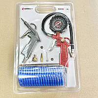 Набір пневмоінструментів 6 одиниць, шланг 5 м, INTERTOOL PT-1500