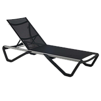 Шезлонг Papatya Wave антрацит, сітка антрацит