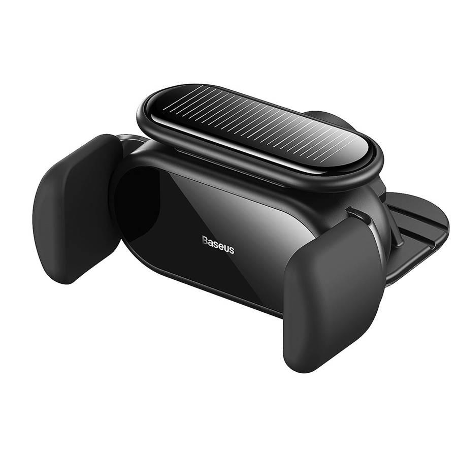 Автотримач для телефона Baseus Steel Cannon pro Solar Electric Car Mount Black, фото 1