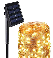 Гірлянда садова, паркова на сонячній батареї, 100 LED "Country Classic" 12 метрів, тепле світло.