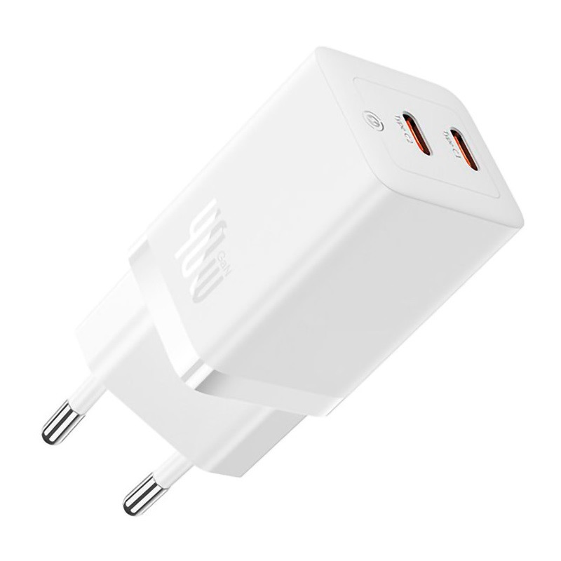Мережевий зарядний пристрій Baseus GaN5 Pro Fast Charger C+C 40W EU White, фото 1