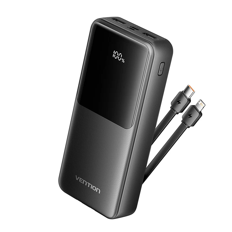 Зовнішній акумулятор Vention 20000mAh Power Bank (Micro-USB + USB-C + USB-A + USB-A) with Built-in USB-C and, фото 1