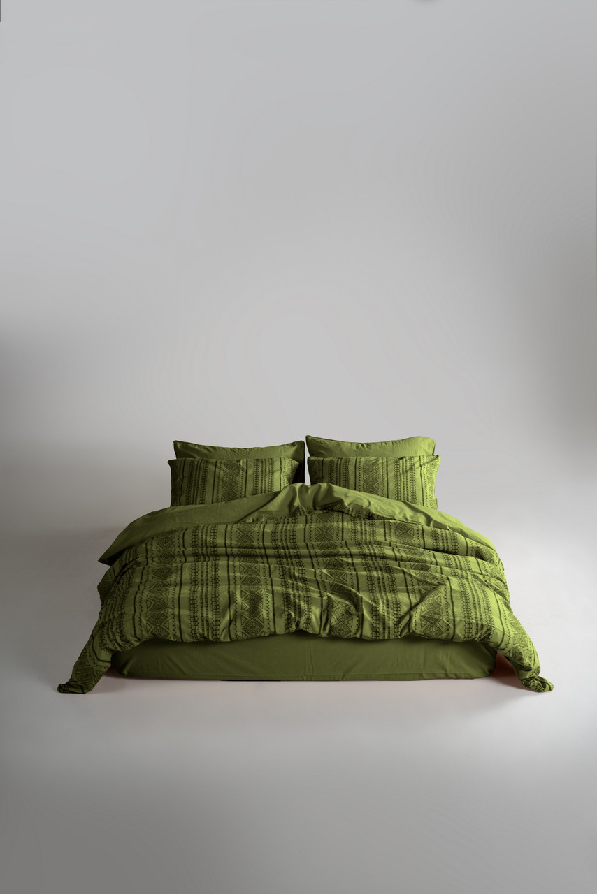 Постільна білизна Limasso Stonewashed 200 х 220 см Coastal Trio Capulet Olive, фото 1