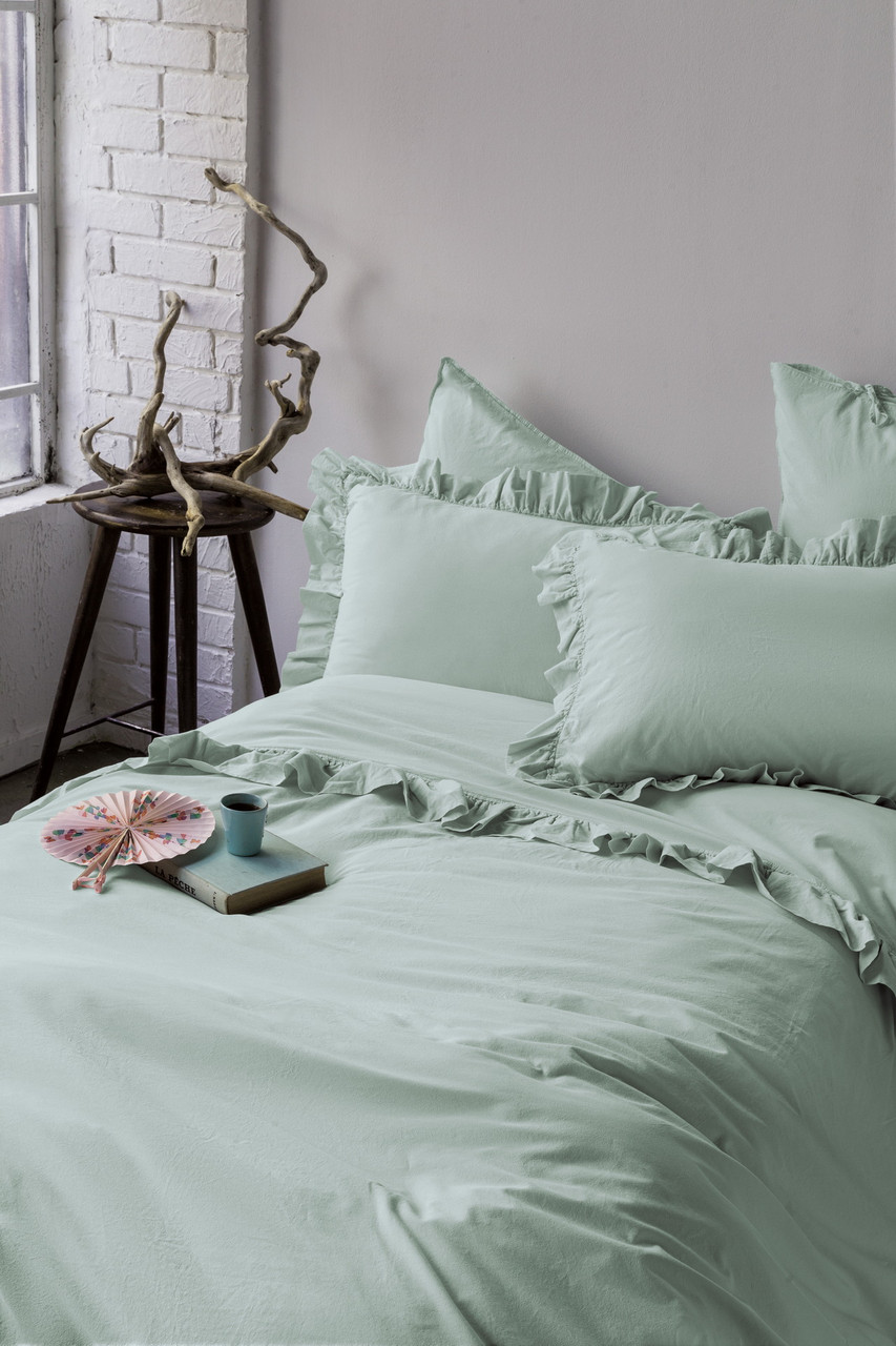 Постільна білизна Issimo Frill Poplin 200 х 220 см Mint, фото 1