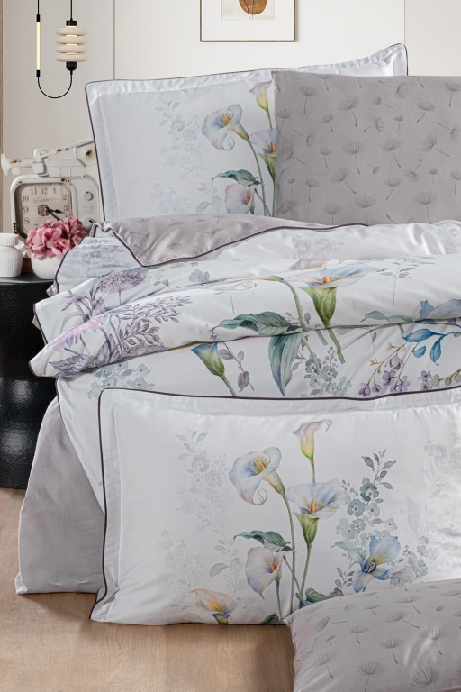 Постільна білизна La Romano Premium Satin 200×220 Tracy Steel Grey, фото 1