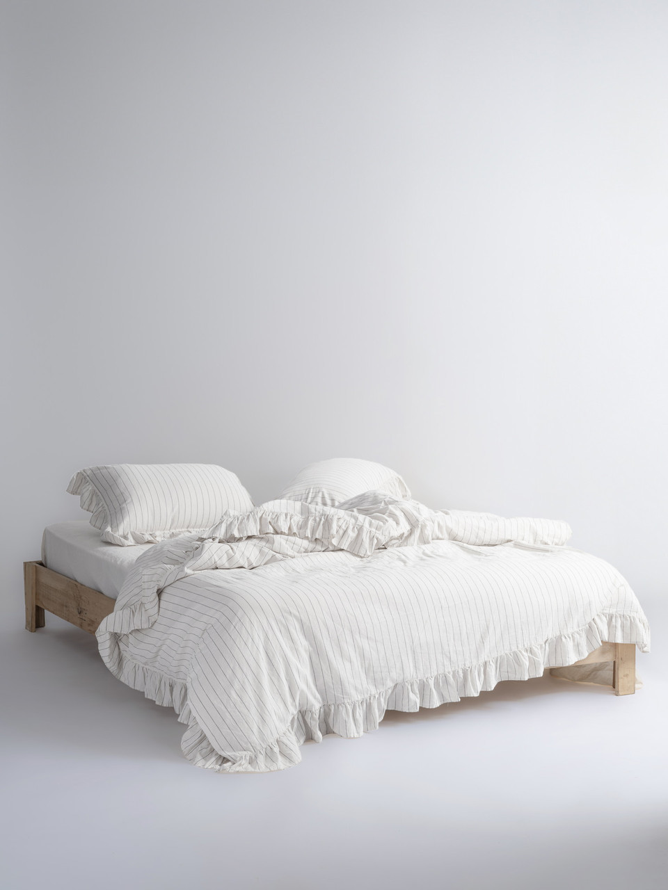Постільна білизна Limasso Stonewashed Exclusive 160 х 220 см Leila Snow White, фото 1