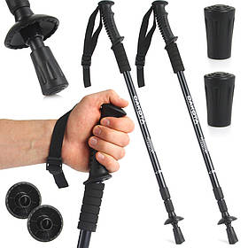Телескопічні палки для ходьби, 2 шт., з системою ANTI-shock, чорні M90121