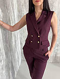 Костюм шорти - жилет бургунді, фото 2