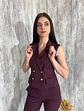 Костюм шорти - жилет бургунді, фото 4