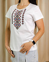 Футболка з вишивкою жіноча Ізольда, футболка вишивка,футболка вишиванка біла