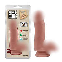 Гнучкий гумовий член, реалістичний імітатор фалосу Sex Lure ТПЕ 17,5см. діаметр 4см.