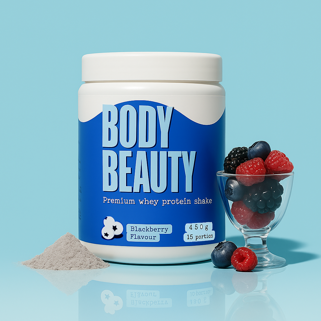 Сироватковий коктейль білковий для набору ваги для жінок 80% білка Body Beauty 450 гр. ожина, фото 1