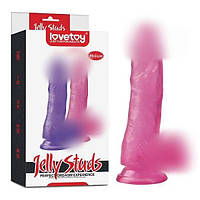 Самотик, штучний член Lovetoy Jelly Studs Crystal Dildo Medium, безпечний TPE