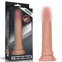 Інтимний фалоімітатор, гумовий фалос LoveToy Dual Layered Platinum Silicone, ультрам'який силікон