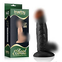 Ділдо, фалоїмітатор Lovetoy Real Extreme Dildo з присоскою, чорний