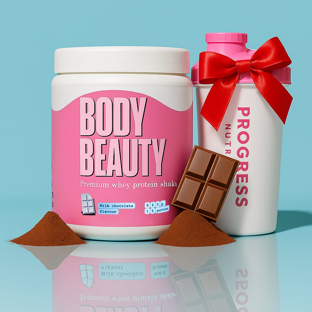 Протеїновий білковий коктейль для набору ваги для жінок Body Beauty шоколад + шейкер у подарунок, фото 1