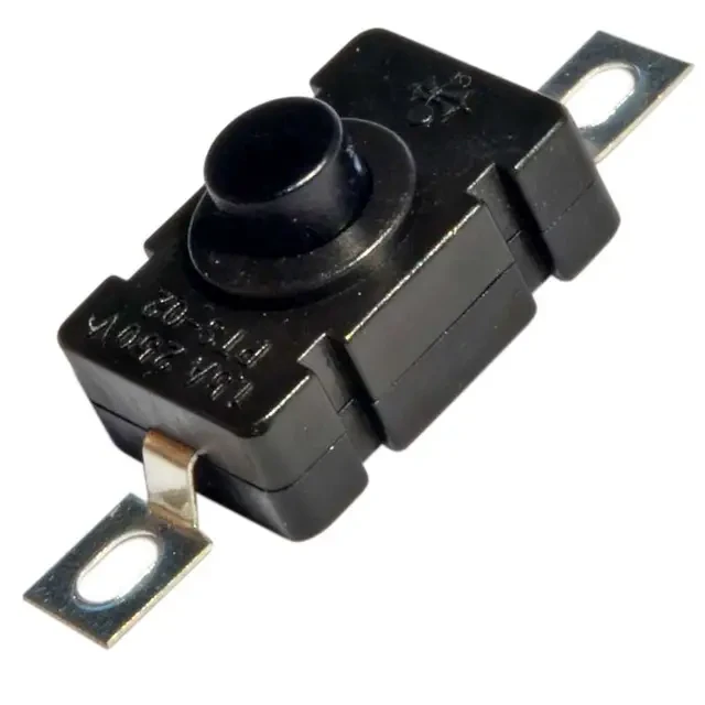 Кнопка для ліхтарика KAN-28, ON-OFF, 2pin, 1A 250VAC