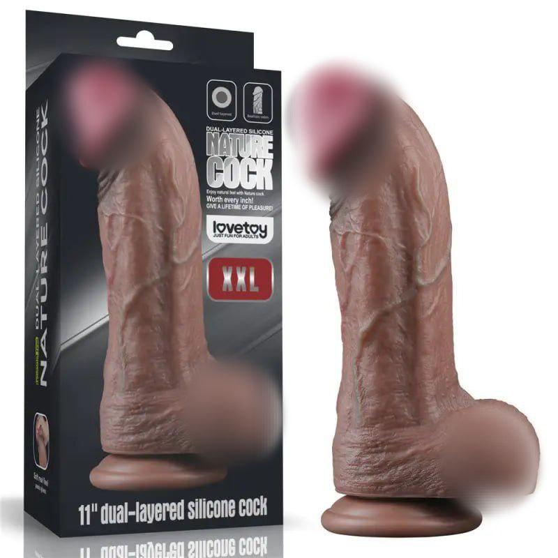 Фалоїмітатор, дилдо Lovetoy Dual Layered Silicone Cock 11 дюймів