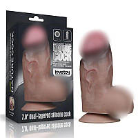 Фалоїмітатор, товстий дилдо  Lovetoy Dual Layered Platinum Silicone 7 дюймів