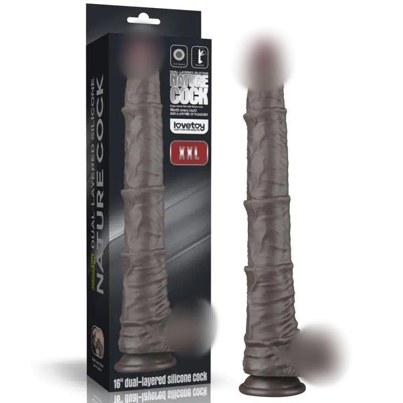 Дилдо, фістинг Lovetoy Dual Layered Bendable Silicone Cock XXL 16.0