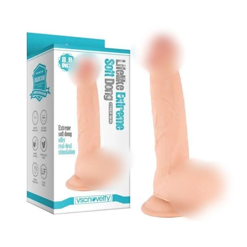 Інтимний фалоімітатор, імітатор фалоса Vscnovelty Lifelike Extreme Soft Dong 8.9 з присоскою, фото 1