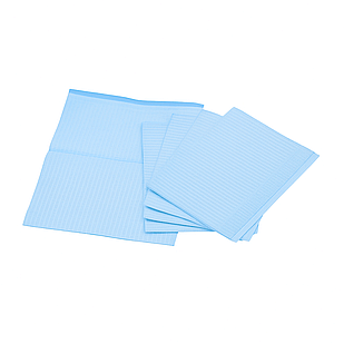 Нагрудники стоматологічні ЯЩИК 500 шт Блакитні Cotisen