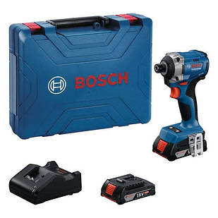 Акумуляторний ударний гайковерт BOSCH GDR 18V-215 в чемодані (06019N2022) (2х2Ач аку та зп)