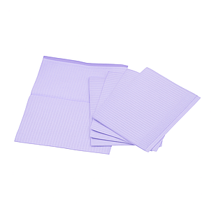 Нагрудники стоматологічні ЯЩИК 500 шт Лавандові Cotisen